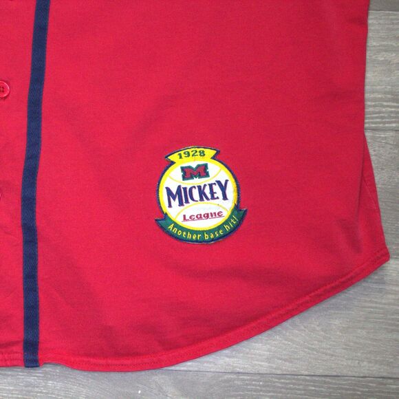 Vintage Disney Store Jersey Mens 2XL Red Mickey Mouse Baseball 1928 League - Picture 4 of 5